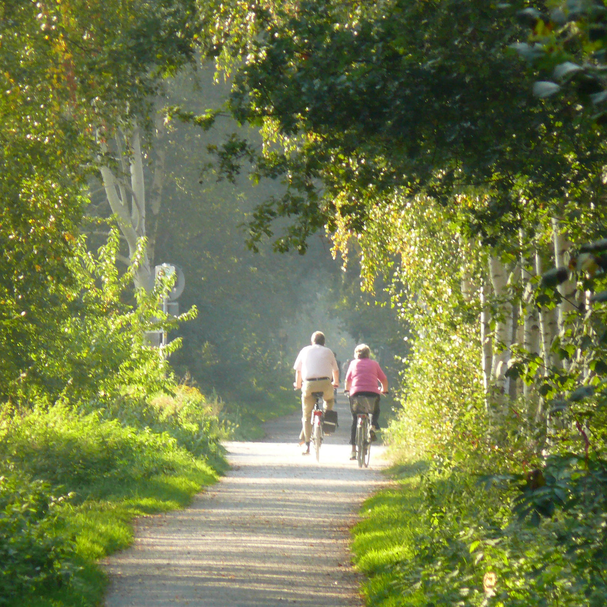 zwei Fahrradfahrer im Spätsommer