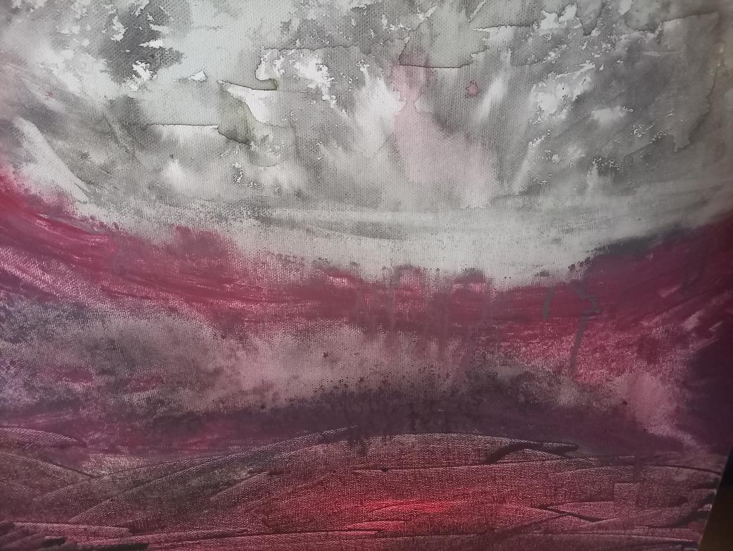 Ein Bild in rot und schwarzer Perspektiven und Wolken
