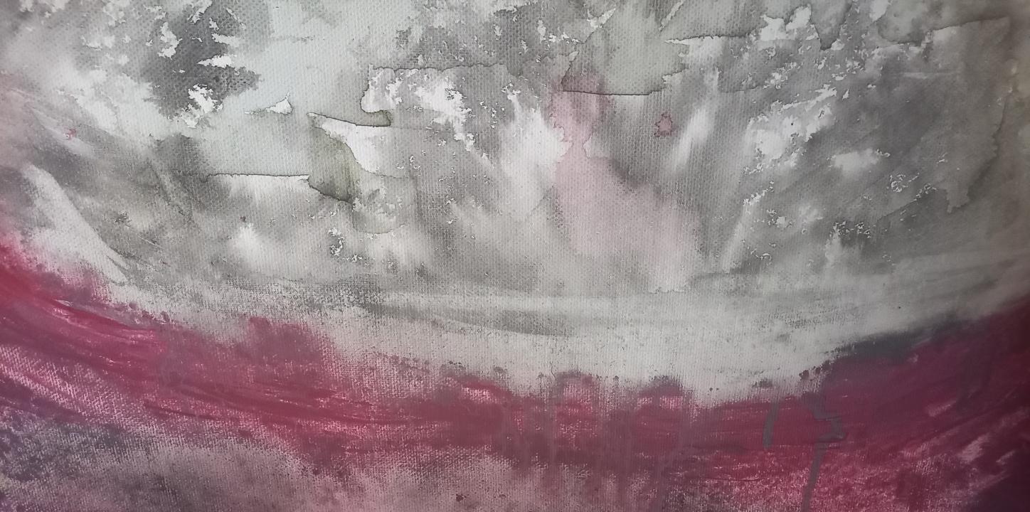 Ein Bild in rot und schwarzer Perspektiven und Wolken