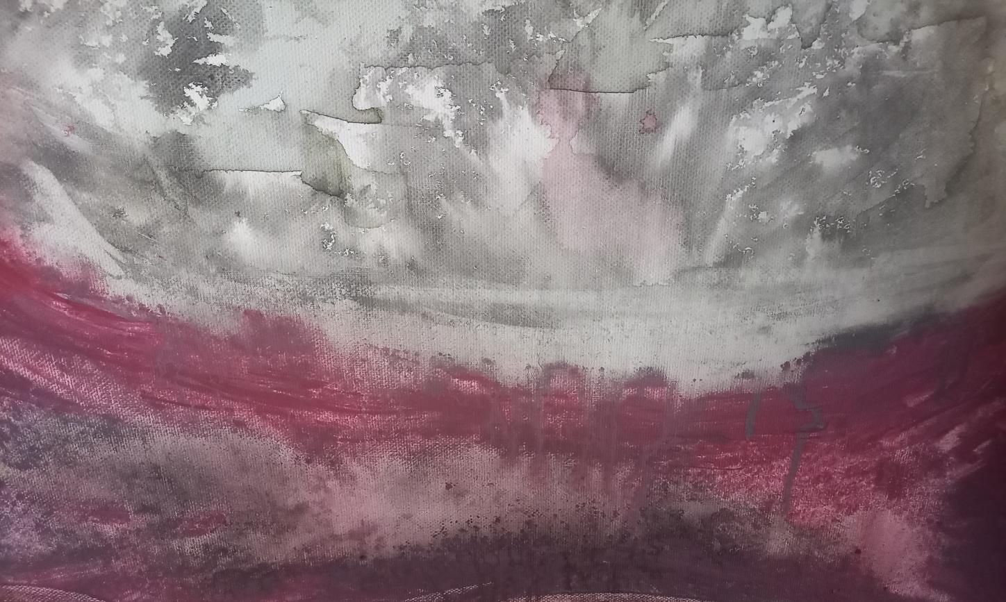 Ein Bild in rot und schwarzer Perspektiven und Wolken