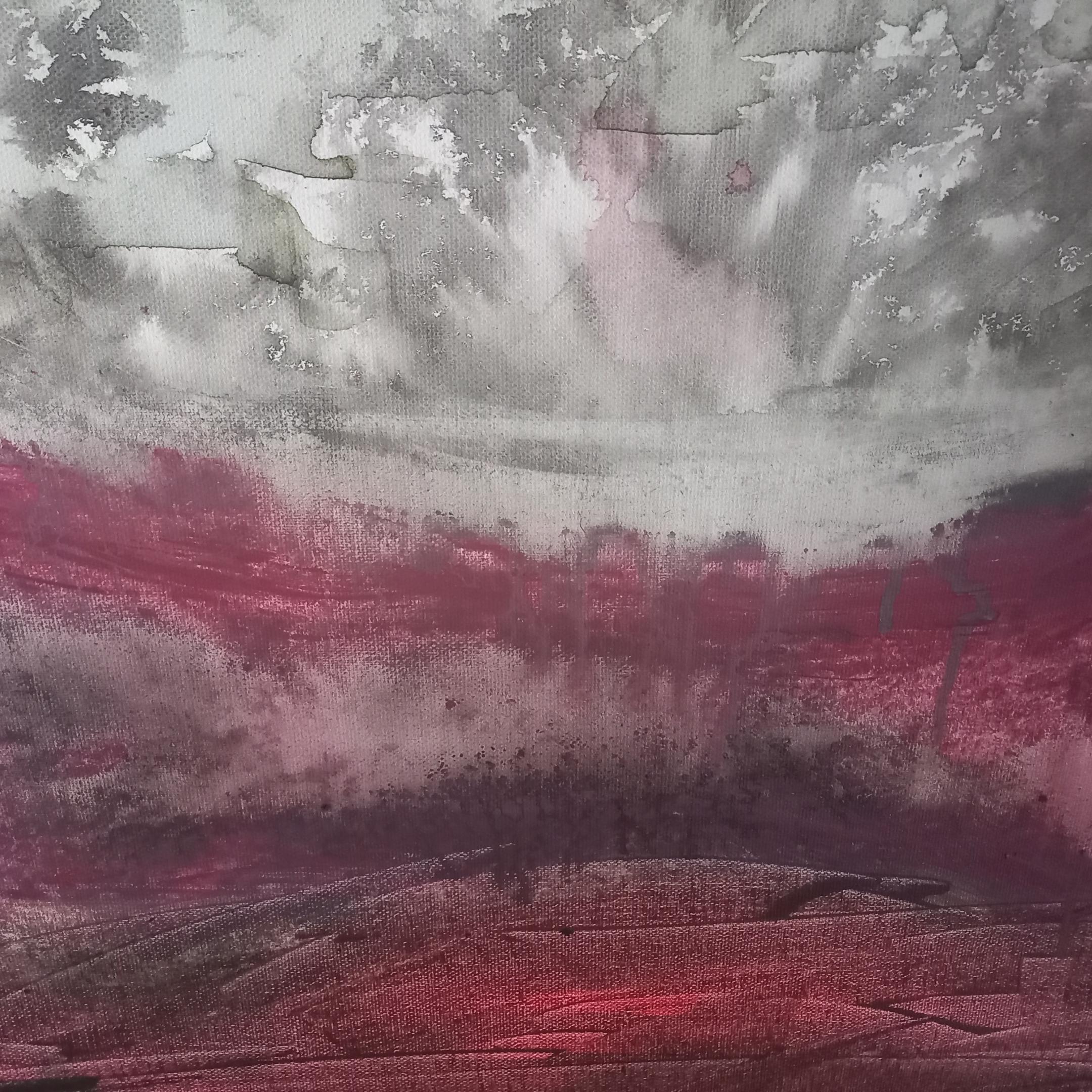 Ein Bild in rot und schwarzer Perspektiven und Wolken