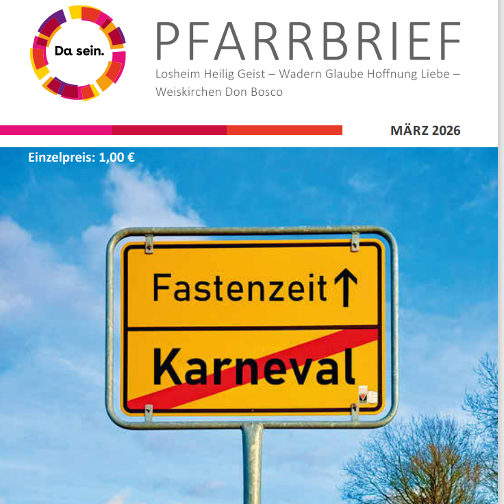 Deckblatt des gemeinsamen Pfarrbriefes März 26 Pastoralen Raumes Wadern