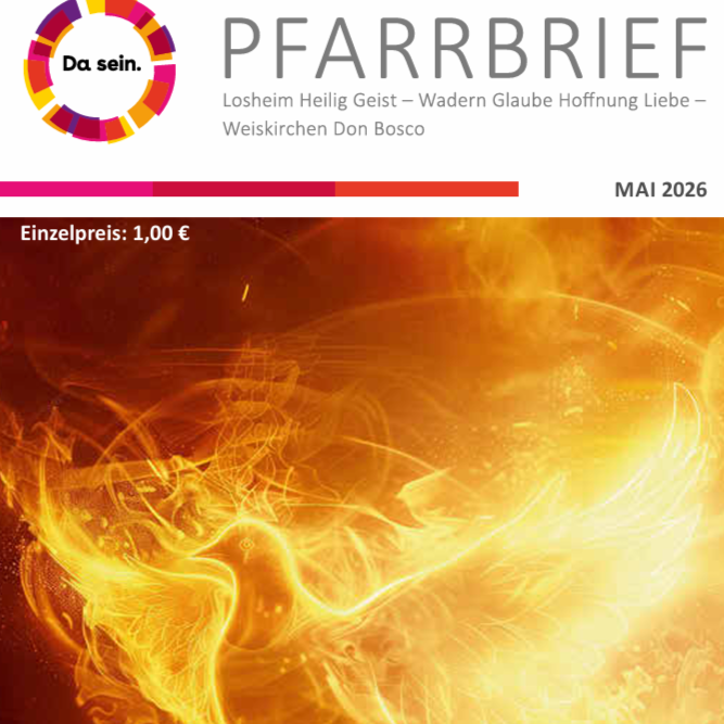 Deckblatt des gemeinsamen Pfarrbriefes im Pastoralen Raum Wadern Mai 26