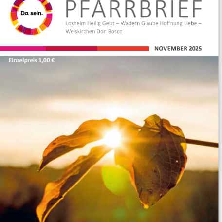 Deckblatt Pfarrbief Pastoraler Raum November 25