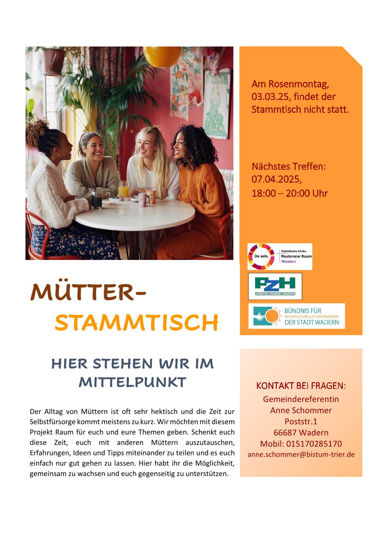 Plakat Mütterstammtisch 07.04.25