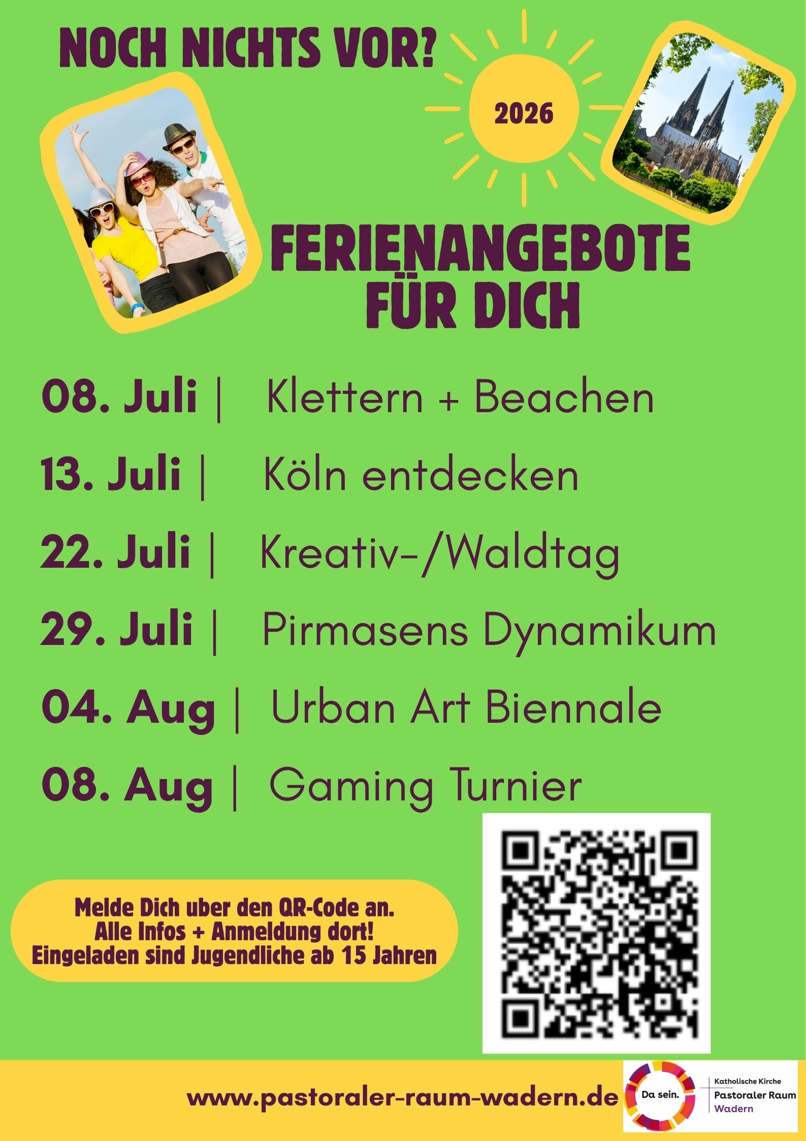 Plakat für die Ferientage 26