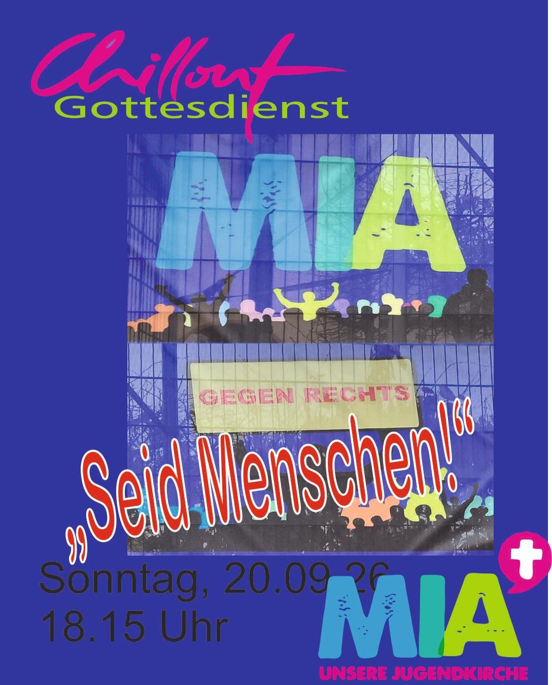 Plakat zum Chillout Gottesdienst am 20.09.26