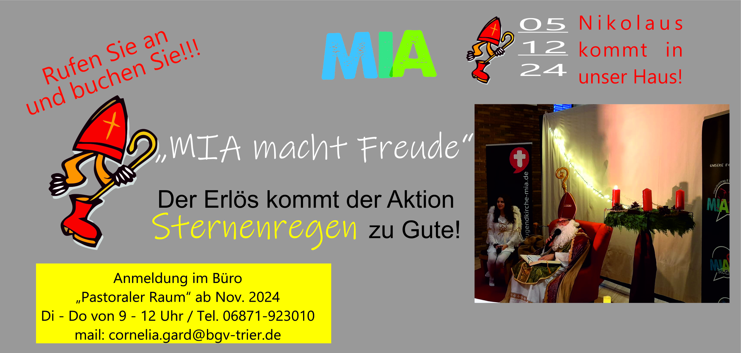 Plakat mit Einladung zur Nikolausaktion 24 der MIa