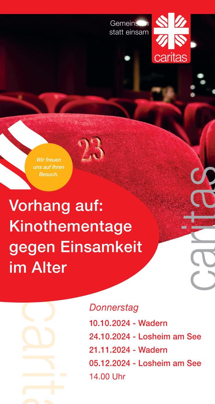 Plakat zur Aktion der Caritas Saar-Hochwald 'Vorhang auf'