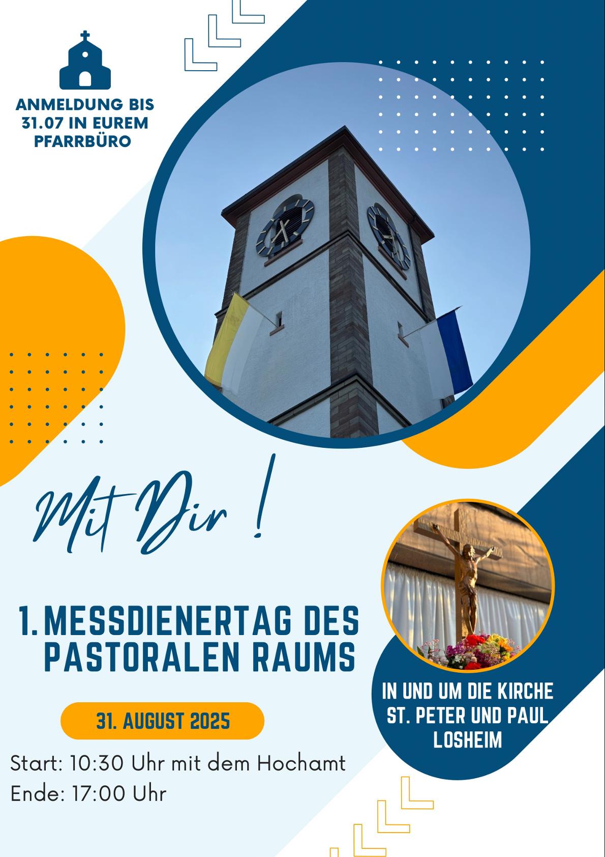 Plakat zum Messdienertag am 31.08.25 in Losheim