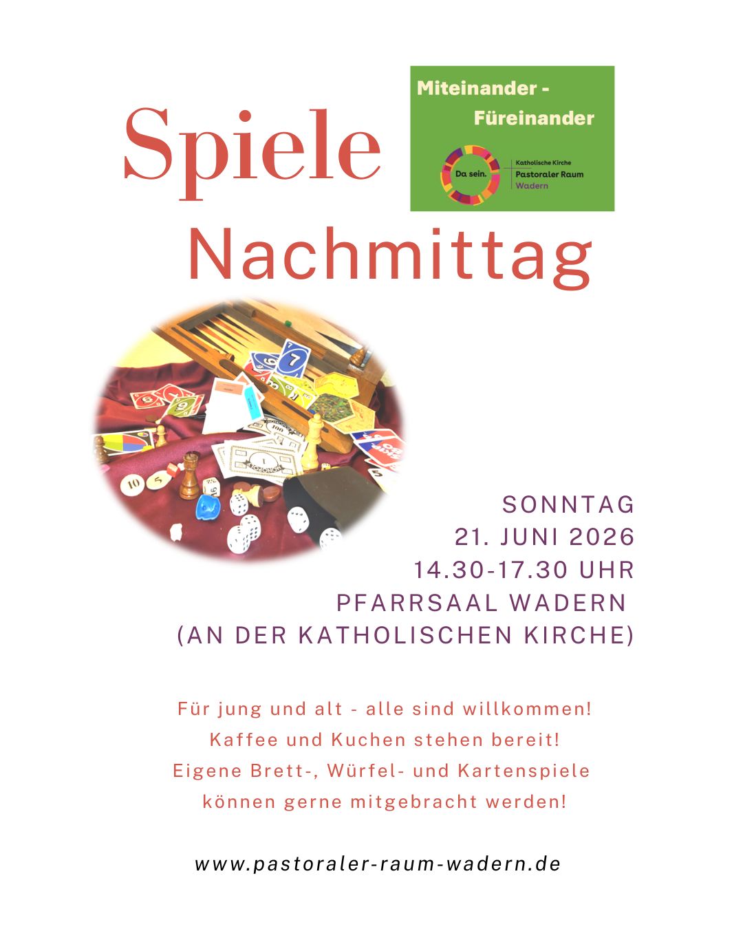 Plakat Spielenachmittag 21.Juni 2026