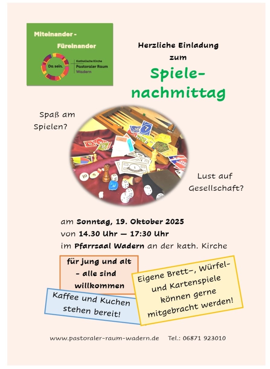 Plakat Spielenachmittag Oktober 2025