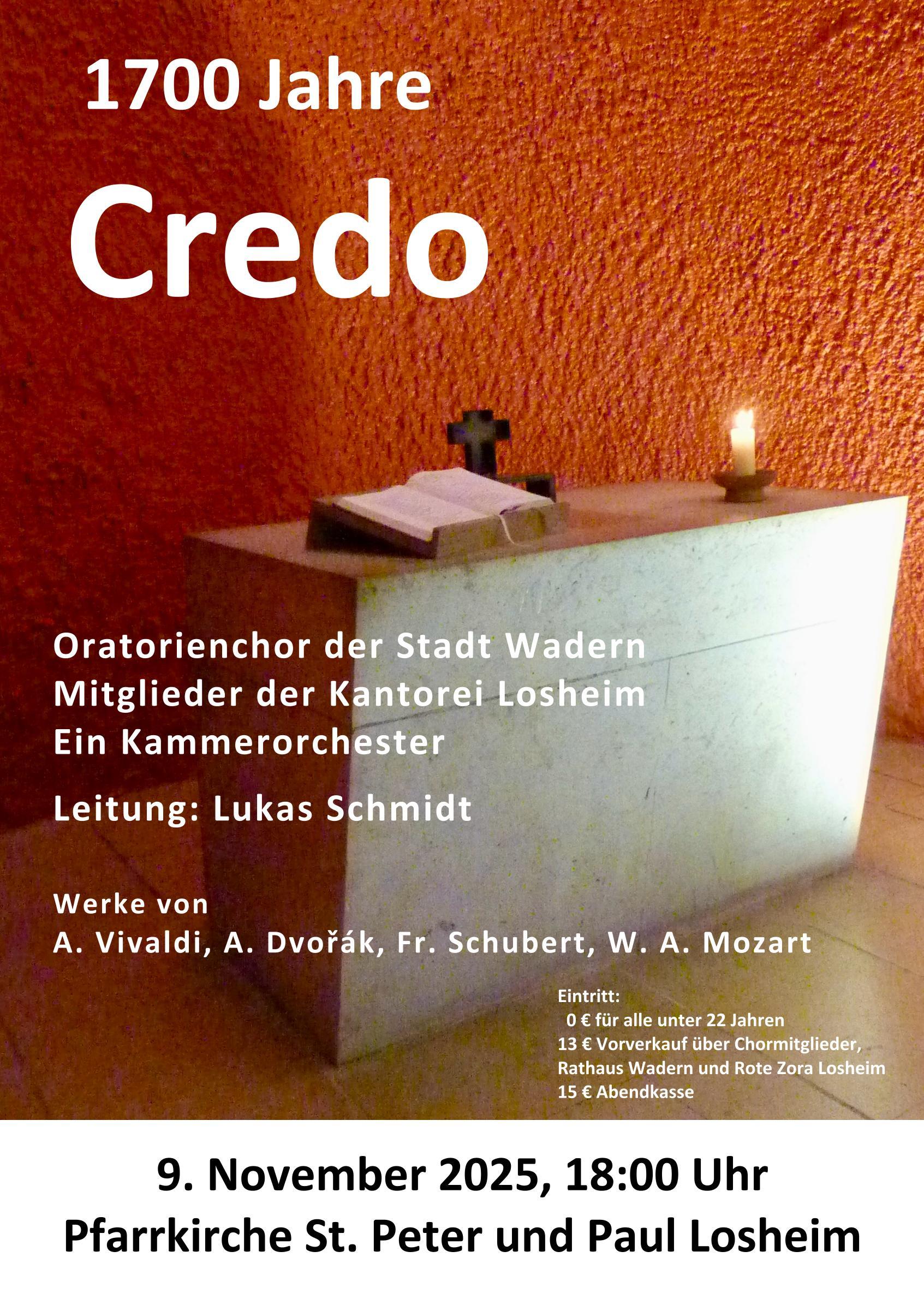Plakat Konzert 1700 Jahre Credo 9.November 25