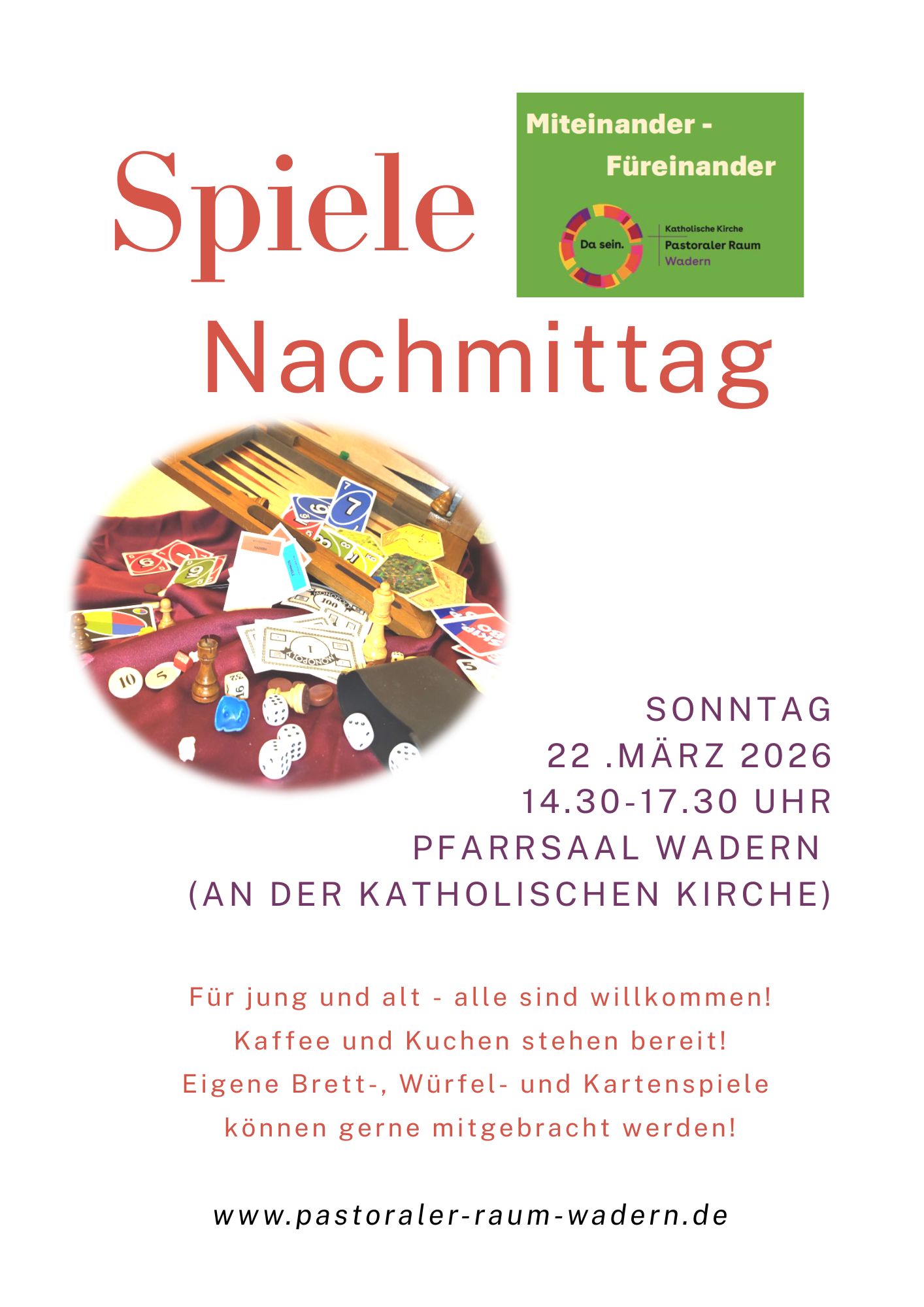 Plakat MitFür Spielenachmittag am 22.03.36