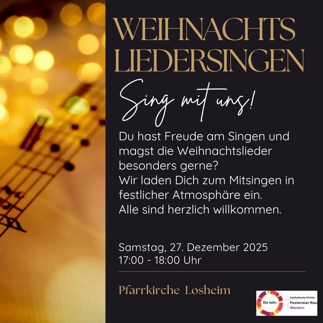 Plakat zum Weihnachssingen am 27.12.25
