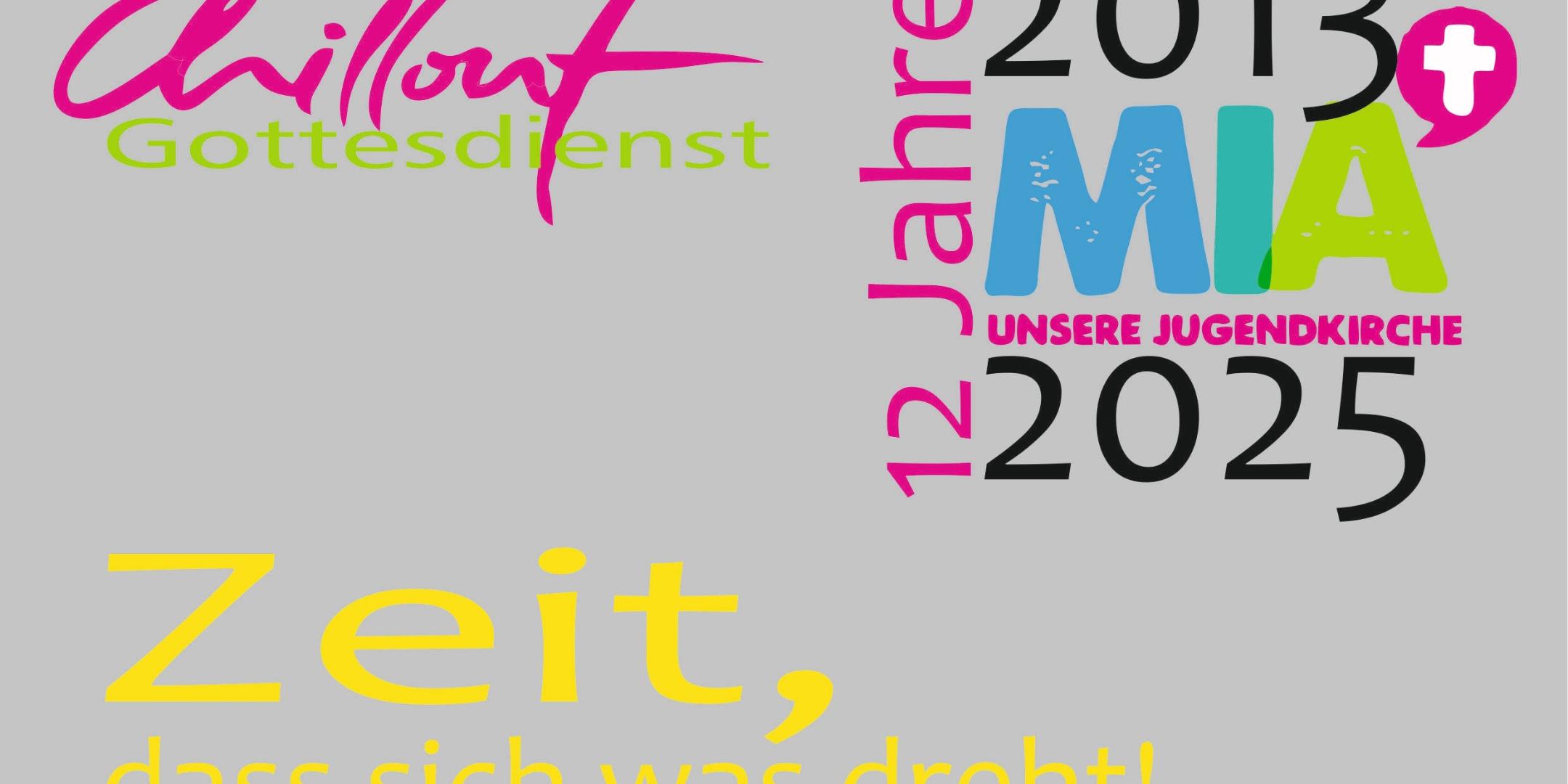 Plakat zur Geburtstagsfeier der Jugendkirche Mia 25