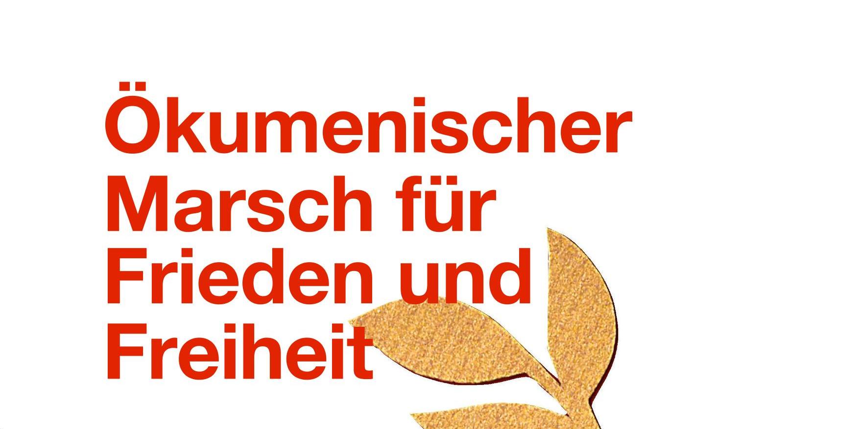 Plakat ökumenischer Marsch für den Frieden 14. Juli 2024
