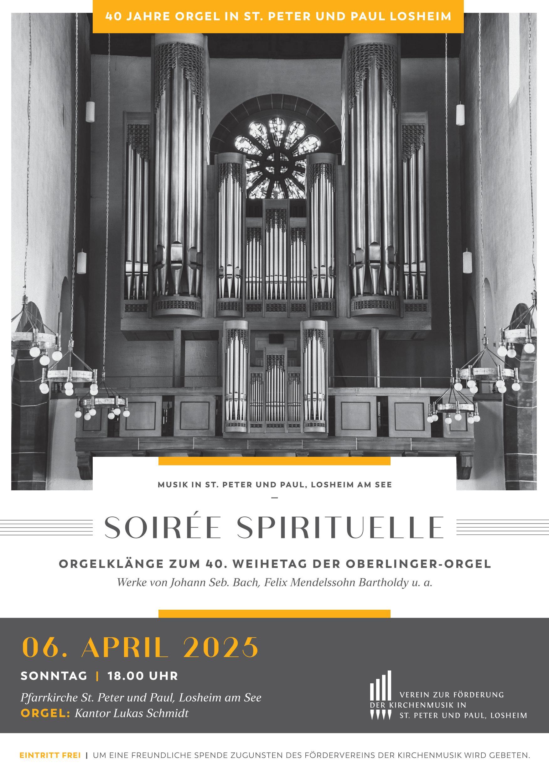 Plakat zum Orgelkonzert Losheim 6.April 25