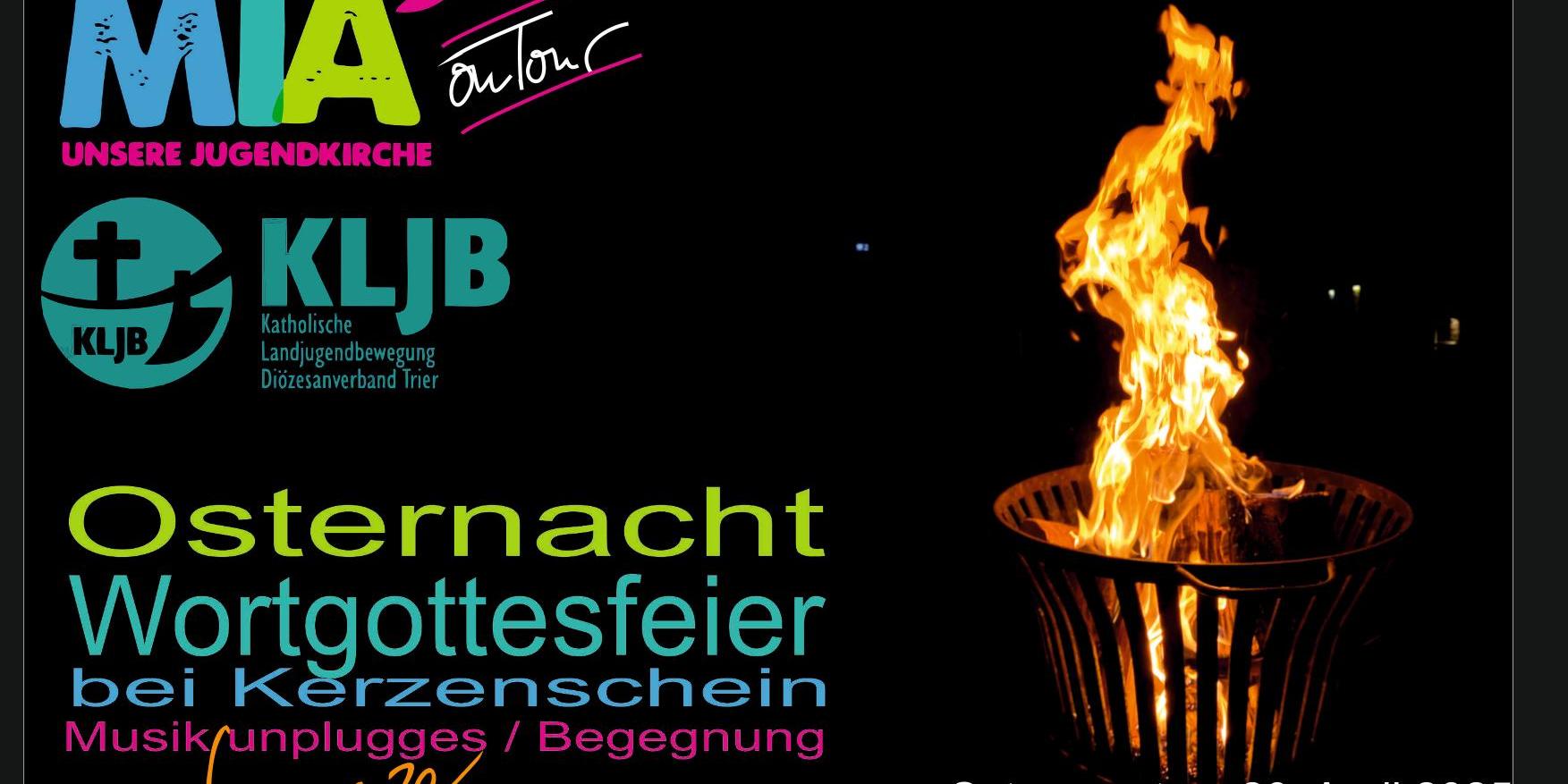 Plakat zur Osternacht 25 zur Jugendkirche Mia