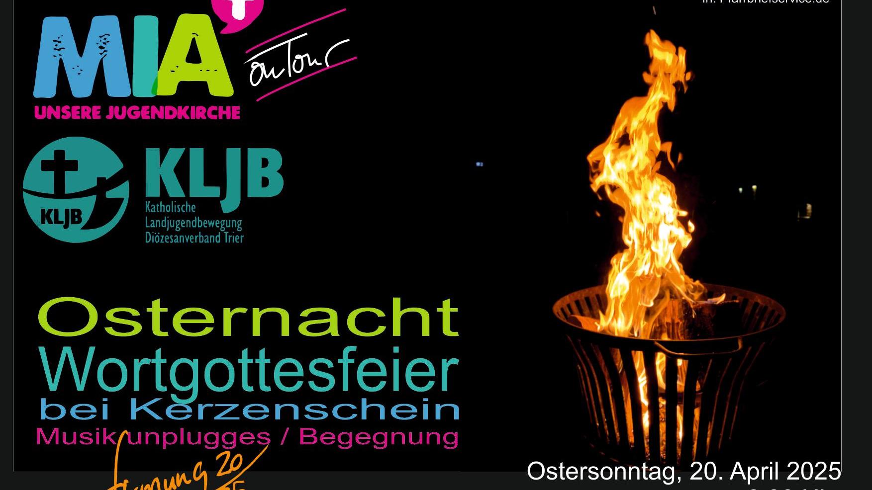Plakat zur Osternacht 25 zur Jugendkirche Mia