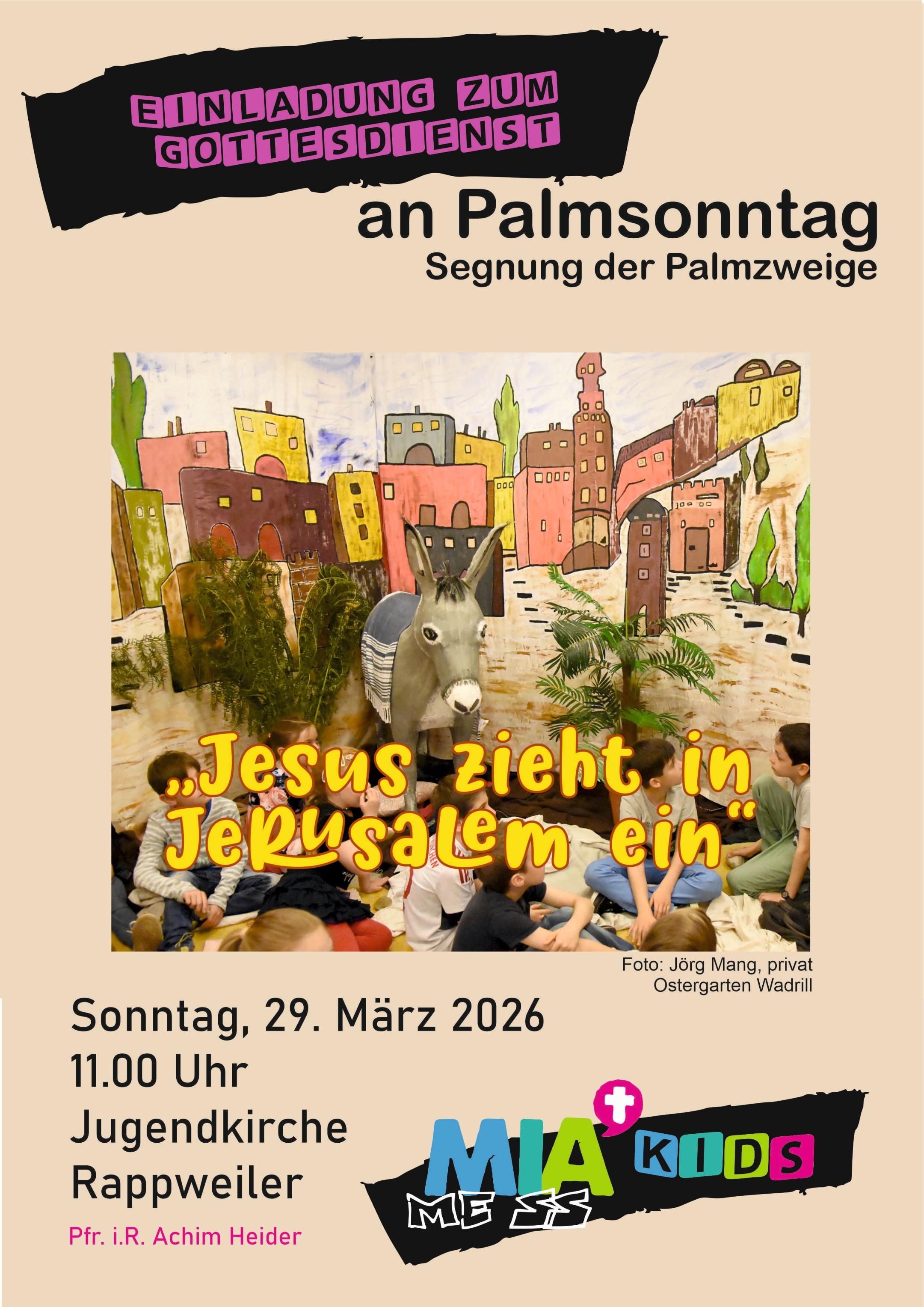 Plakat zum Einladung Gottesdienst am 29. März 26 nach Rappweiler