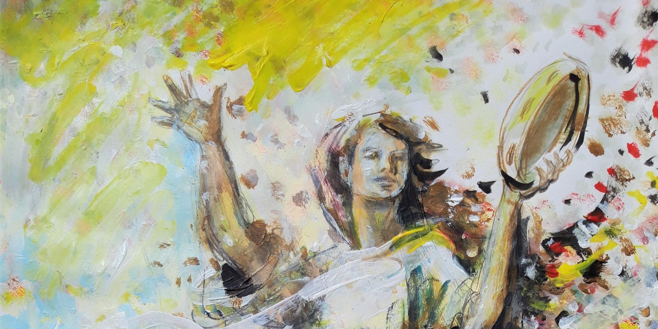 Eine tanzende Frau in einer Grafik