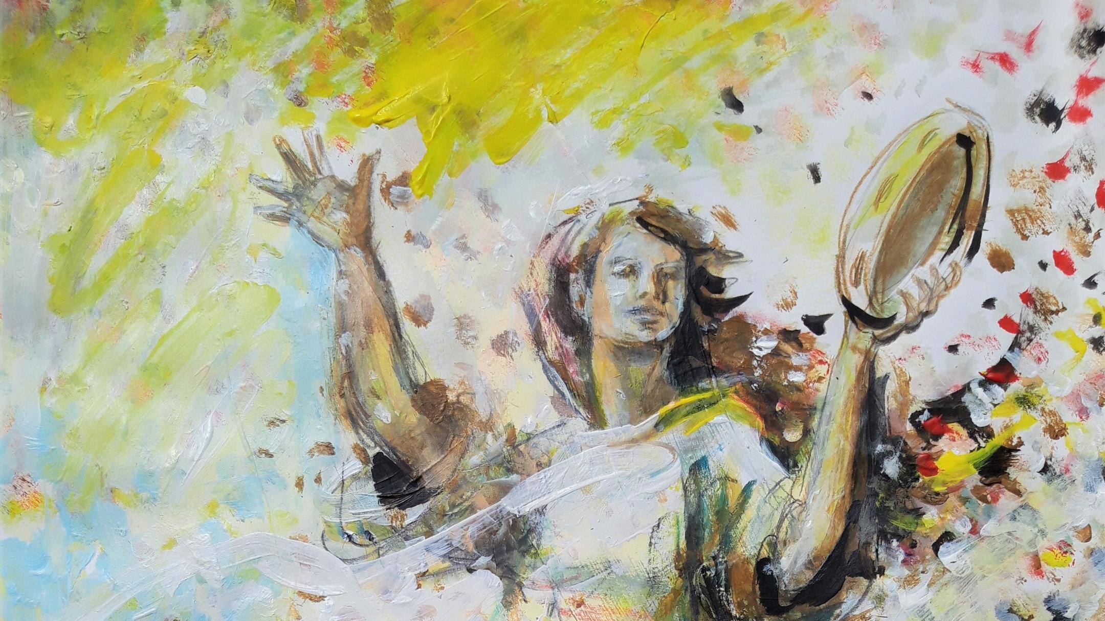 Eine tanzende Frau in einer Grafik