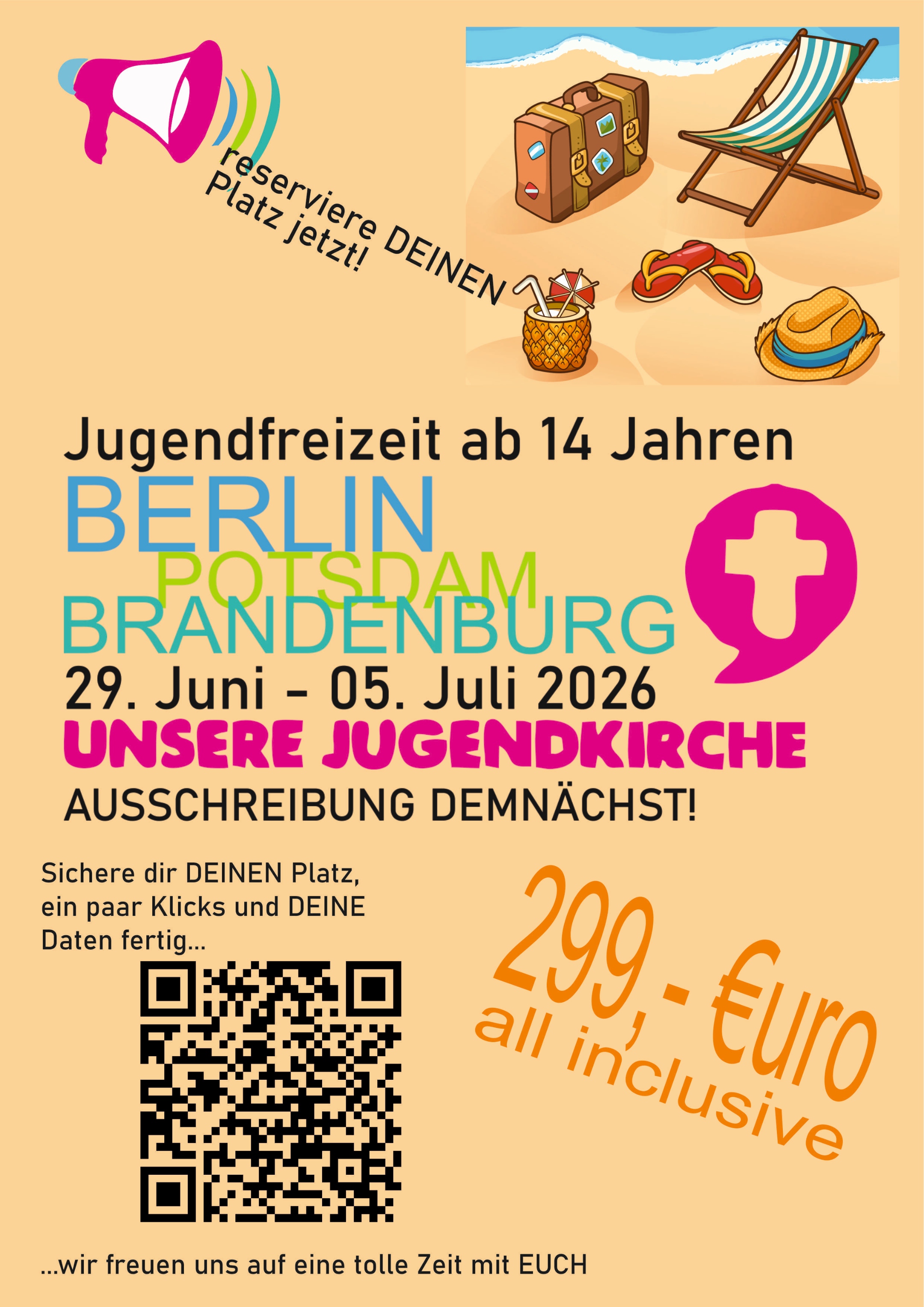 Plakat zur Voranmeldung Freizeit Brandenburg
